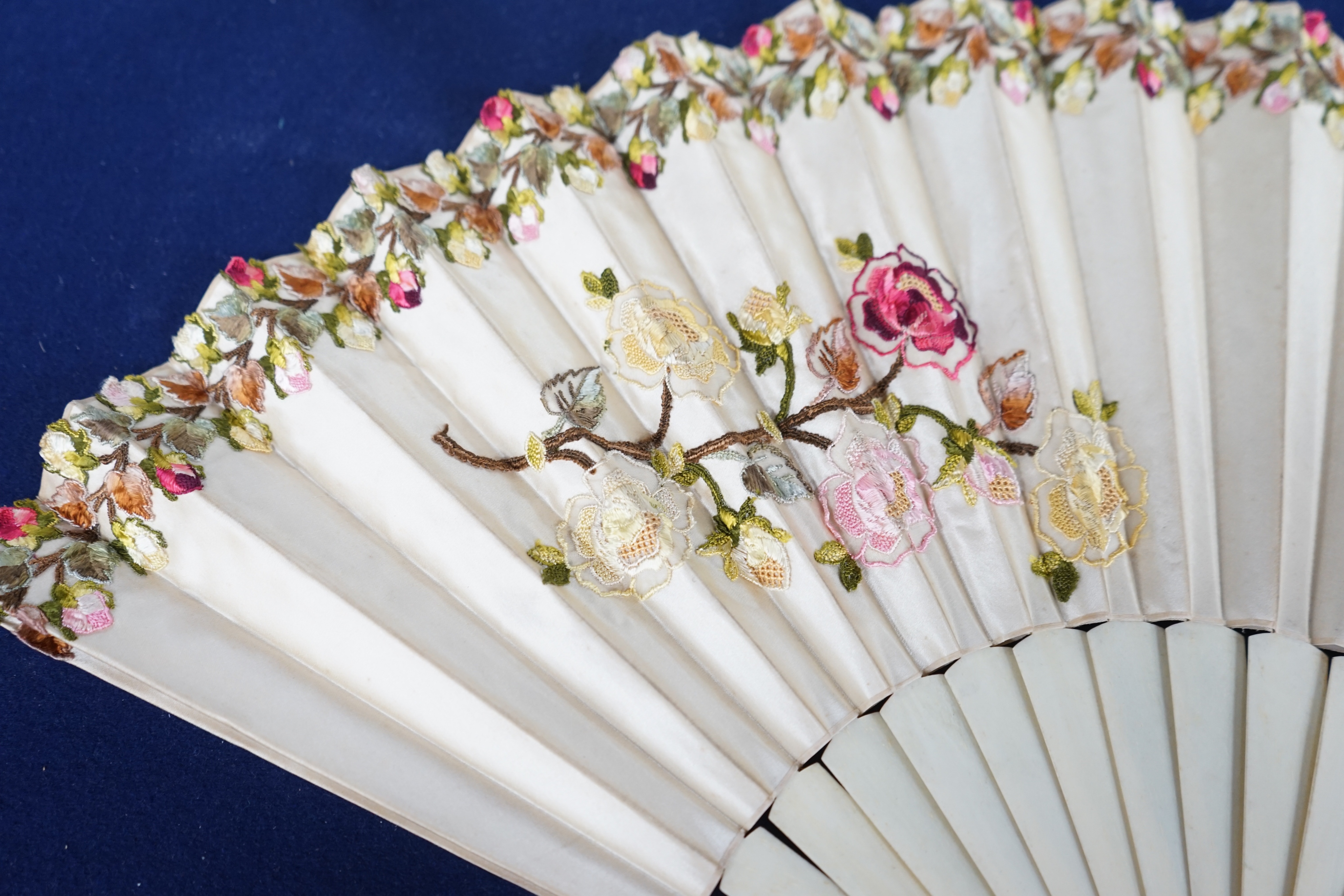 A collection of 10 fans, including some ivory and bone, 19th/early 20th century